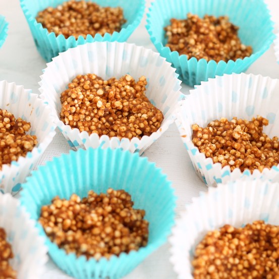 Raw Caramel & Puffed Quinoa Krispie Treats